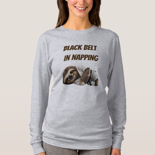 Svart Bälte i Tupplande Sengångare T Shirt (Framsida)