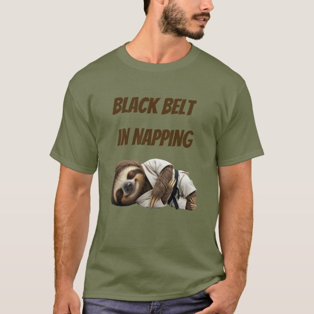 Svart Bälte I Tupplande Sengångare T Shirt (Framsida)