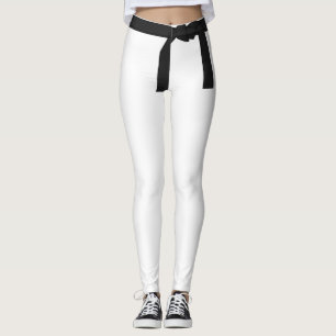 Svart Bälte Karate Kampkonst Vit Leggings