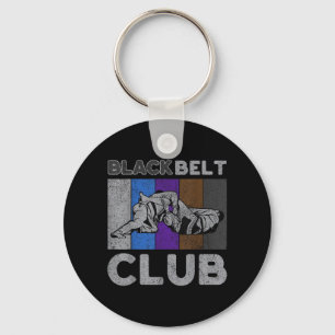 Svart Bälte Klubb Vintage BJJ Brasiliansk Jiu Jits Nyckelring