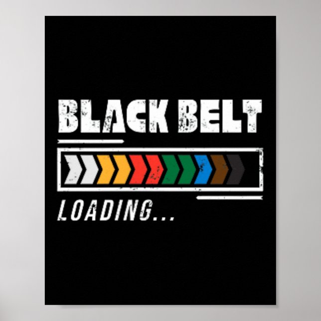 Svart Bälte-lastande martialkonst Karate Minimalis Poster (Framsidan)