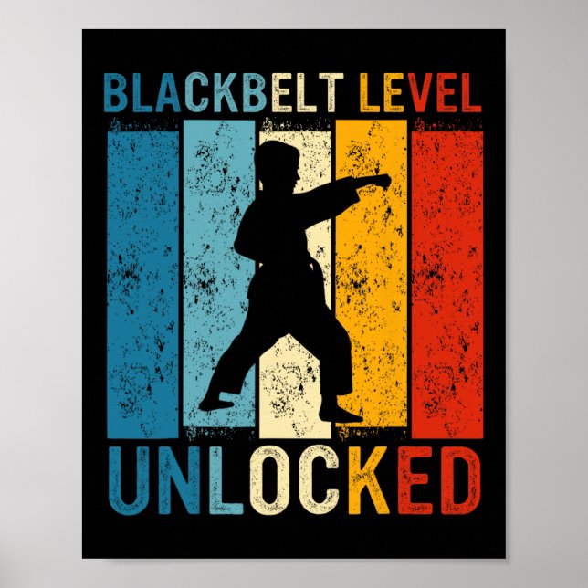 Svart Bälte Män Prestation Kampkonst Karate Pojke Poster (Framsidan)