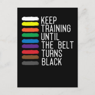 Svart Bälte Motivation Taekwondo Jiu Jitsu Karate Vykort