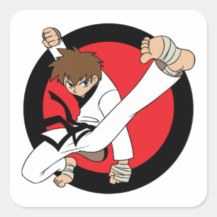 Svart bälteKarate/klistermärke för Ninja Fyrkantigt Klistermärke