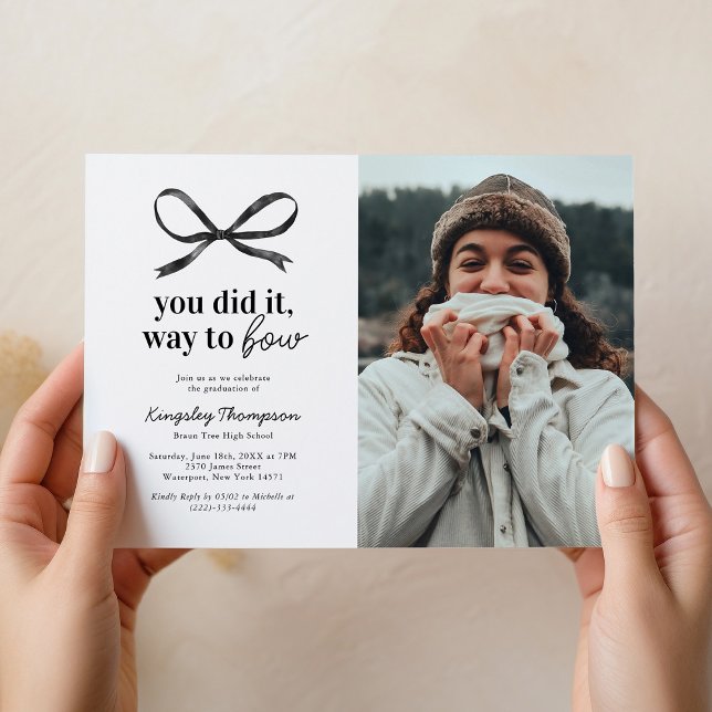 Svart band-examensfestinbjudan inbjudningar (Skapare uppladdad)