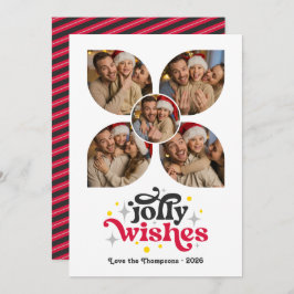 Svart Band Jul Firande Retro Fotokollage Jul Julkort