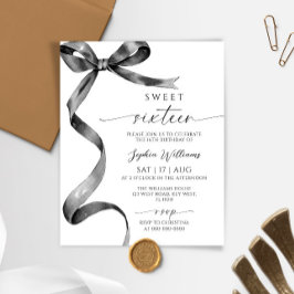 Svart band Svett 16-års födelsedagsinbjudan