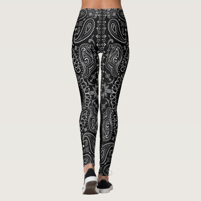Svart bandana boho leggings (Baksida)