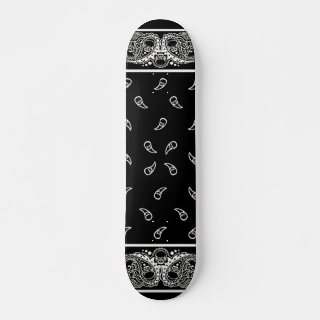 Svart BandanaSkateboard Skateboard Bräda 19,5 Cm (Framsida)
