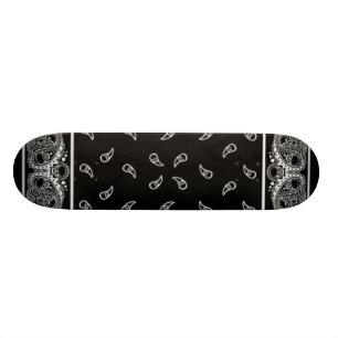 Svart BandanaSkateboard Skateboard Bräda 19,5 Cm