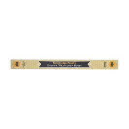 Svart banderoll Golden Honung Burk Lid Security La Etikettband
