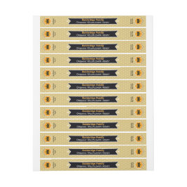Svart banderoll Golden Honung Burk Lid Security La Etikettband