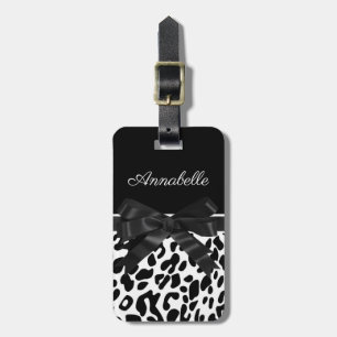 Svart bandLeopardtryck Bagagebricka