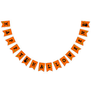 Svart baner för kattHalloween Bunting Vimplar