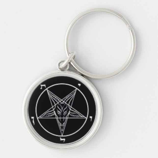 Svart Baphomet nyckelring (Framsidan)