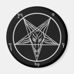 Svart Baphomet stor magnet