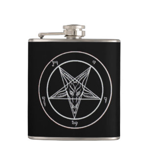 Svart baphomonflagga fickplunta