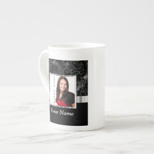 Svart baroque-instagram-mall benporslin mugg