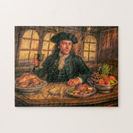 Svart Bart Piratvärdshus Porträtt Pussel