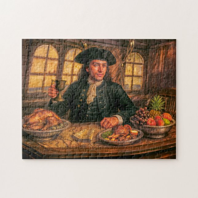 Svart Bart Piratvärdshus Porträtt Pussel (Horisontell)