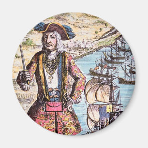 Svart Bartfärgporträtt Magnet