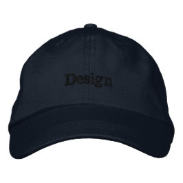 Svart basebollmössa med ordet "Design" Broderad Keps