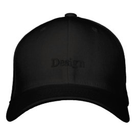 Svart basebollmössa med ordet "Design" Broderad Keps