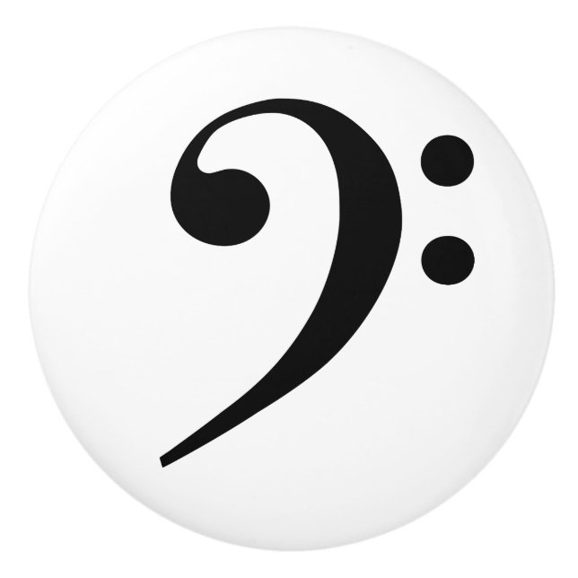 Svart Basfäst Musik Symbol Notskrift Knopp (Framsidan)