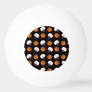 Svart basket och förtjänar mönster pingisboll