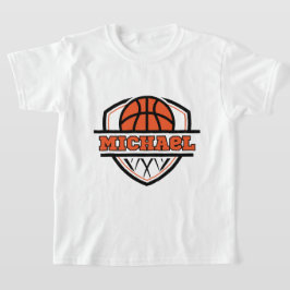 Svart basketboll för coola Orange Sports Kids T Shirt