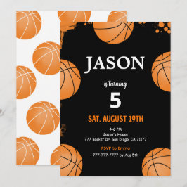 Svart Basketboll-inbjudan Inbjudningar