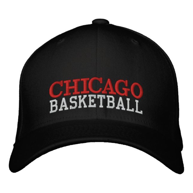 Svart basketkap för CHICAGO Broderad Keps (Framsida)