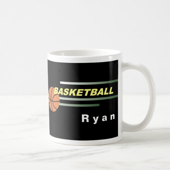 Svart basketmuggar kaffemugg (Höger)