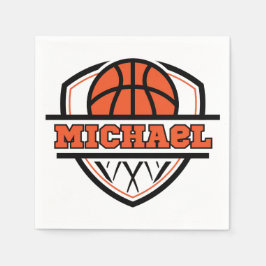 Svart basketsport för coola Orange Pappersservett