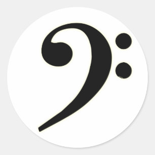 Svart basklav runt klistermärke