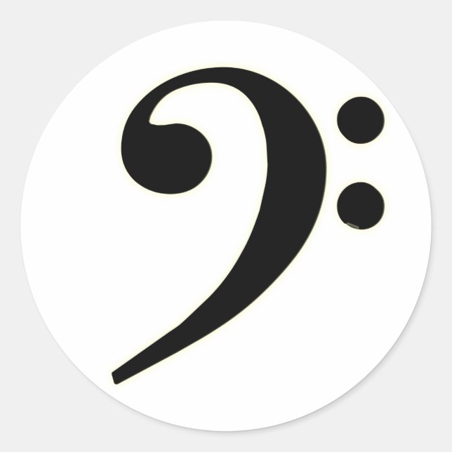 Svart basklav runt klistermärke (Framsida)