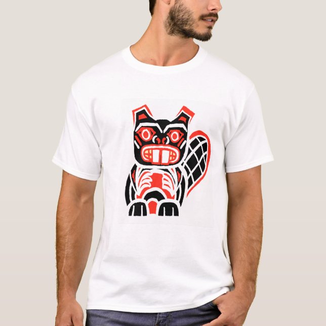 svart bäver t-shirt (Framsida)