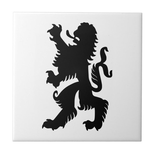 Svart bayersk lejon kakelplatta (Framsidan)