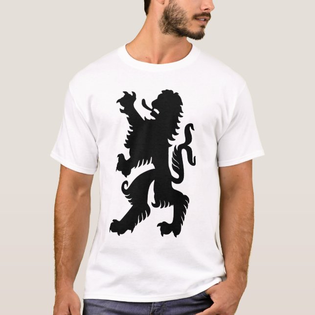 Svart bayersk lejon t-shirt (Framsida)