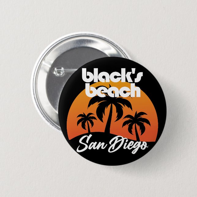 Svart Beach,San Diego Knapp (Framsida & baksida)