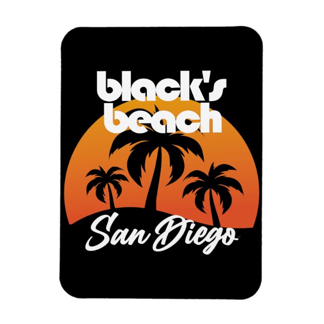 Svart Beach,San Diego Magnet (Vertikal)