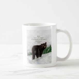 Svart Bear Animal totem Inspirational Spirit Guide Kaffemugg