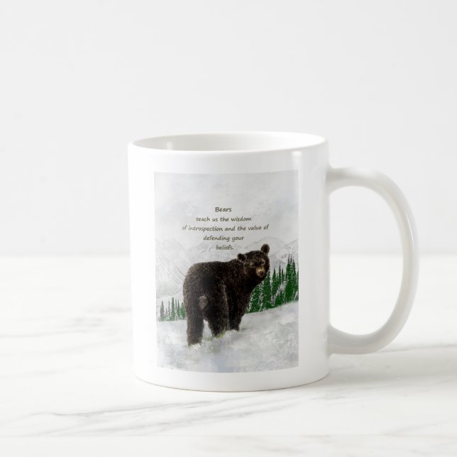 Svart Bear Animal totem Inspirational Spirit Guide Kaffemugg (Höger)