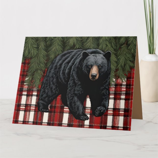 Svart Bear Silhouette-märkt gratulationskort Kort (Framsida)