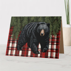 Svart Bear Silhouette-märkt gratulationskort Kort