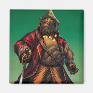 Svart Bear'd Magnet