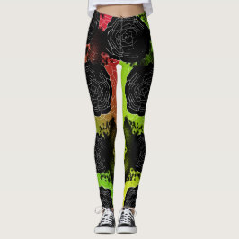 Svart befläckte Ro-Rasta Leggings