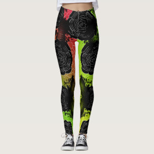 Svart befläckte Ro-Rasta Leggings
