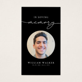 Svart begravning Sympati Foto Minnes- Bönkort Visitkort