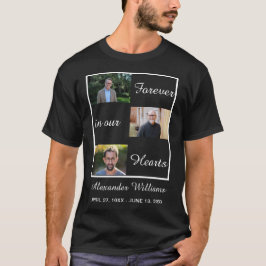 Svart begravningsminne för Anpassningsbar 3 fotoko T Shirt